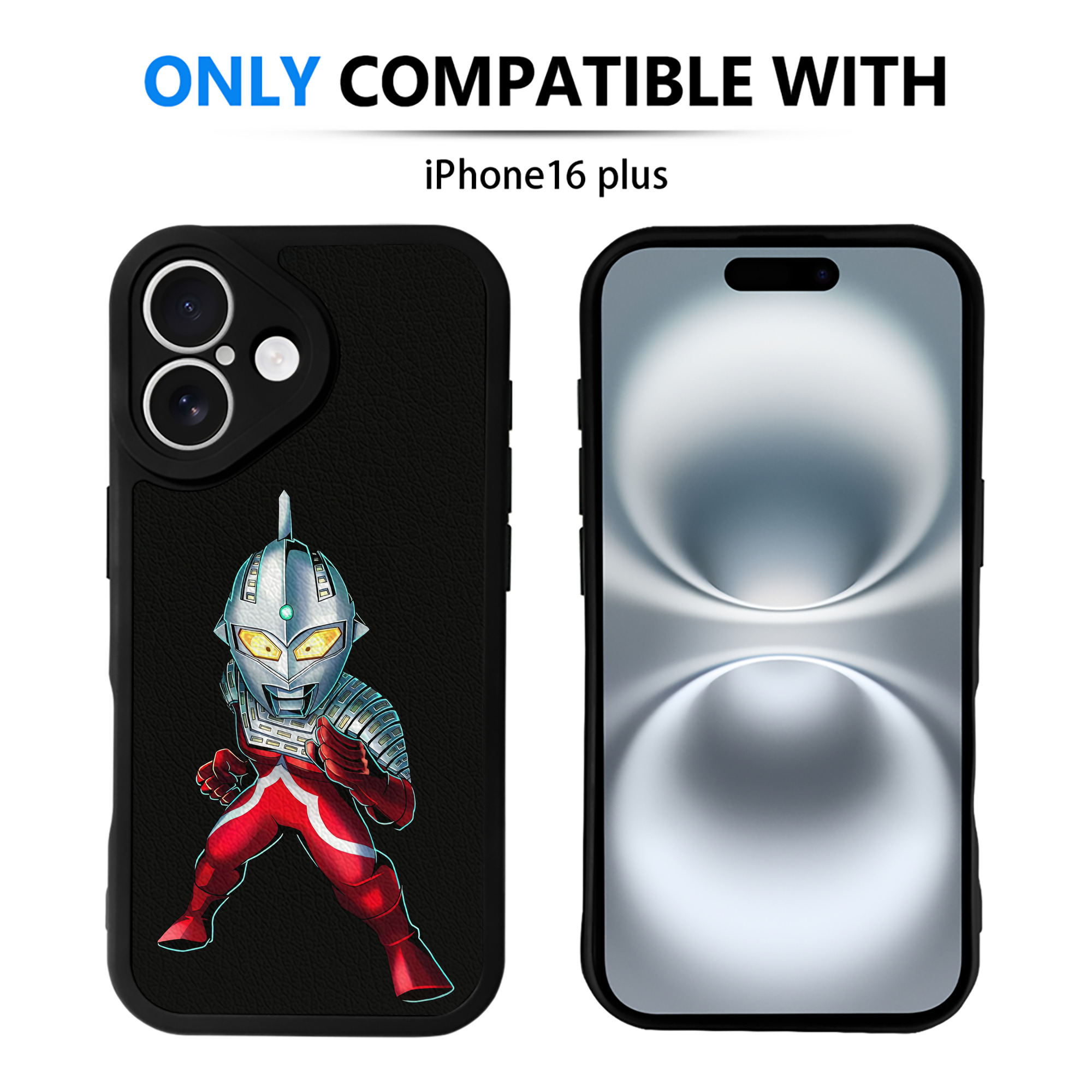 （画像用） ウルトラマン Ultraman 【iPhone 16シリーズ対応】シリコンスマホケース（レザー調） 材質：シリコン